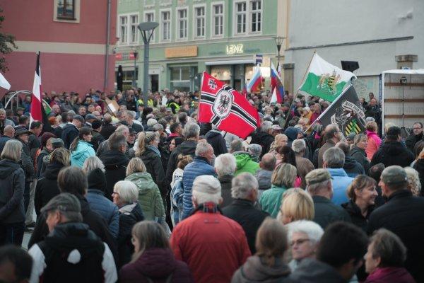 Demontration mit Reichsflagge