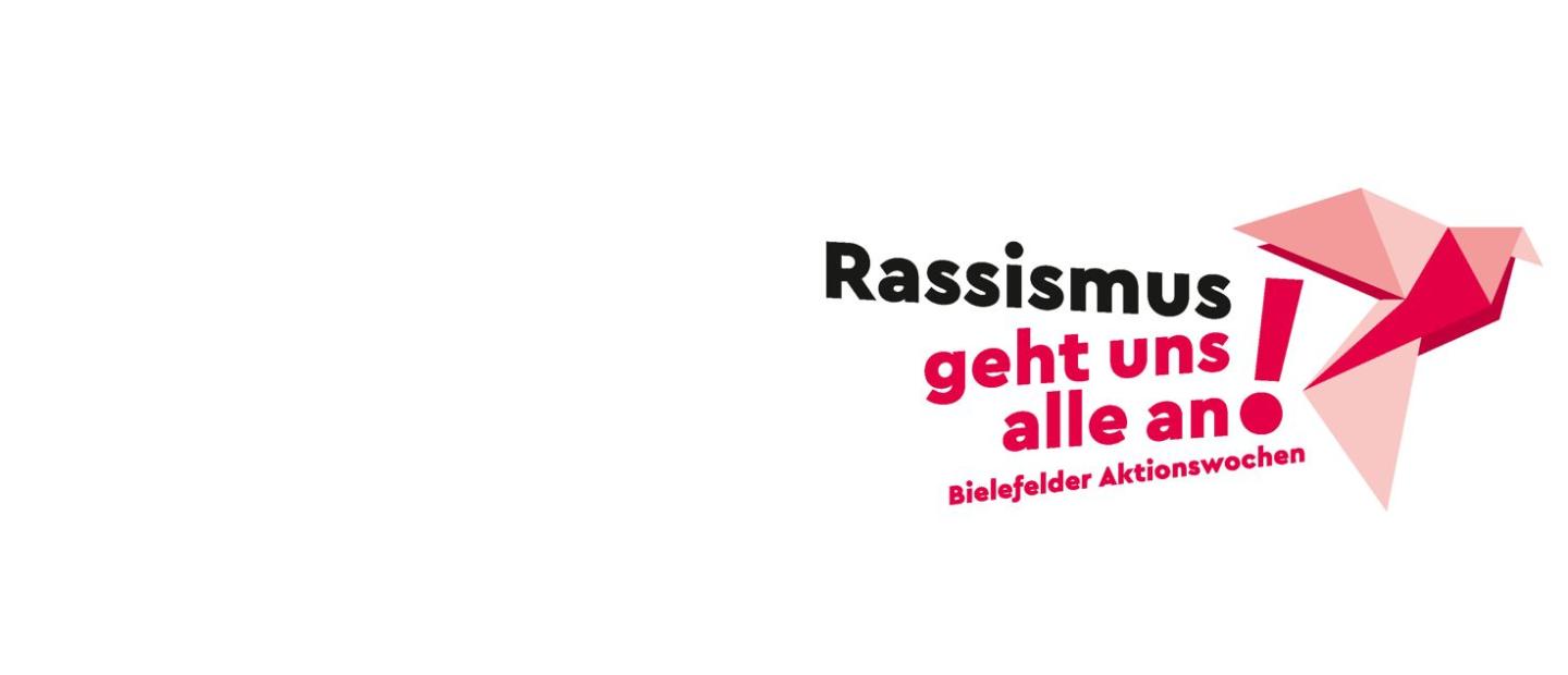 Logo mit Motto Rassismus geht uns alle an