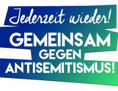 Logo: Jederzeit wieder! Gemeinsam gegen Antisemitismus!
